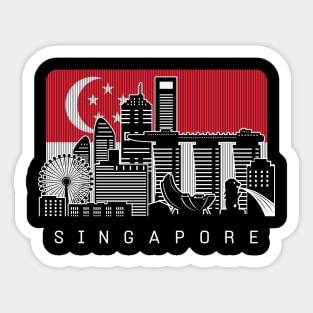 Singapore Skyline Singaporean Flag Sticker